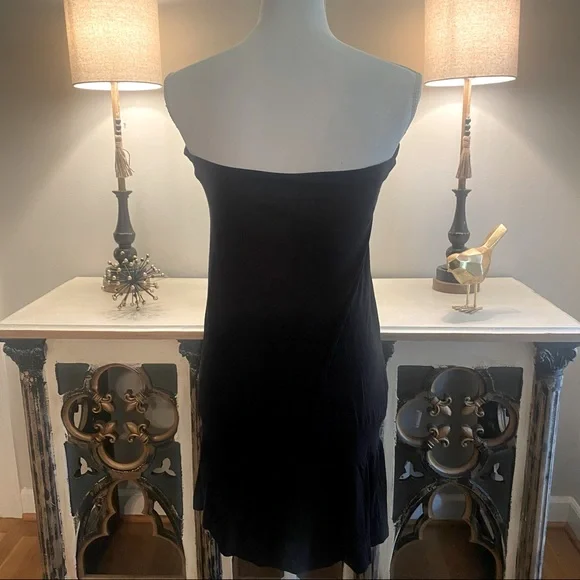 🖤✨ Express Strapless Black Mini Dress S Sexy Tube Dress Soft Jersey Bodycon - Picture 3 of 4
